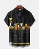 Alohadaddy® Retro Geometric Atomic Cocktail Print Art Pocket Stretch Men's Short-Sleeve Shirt Big & Tall