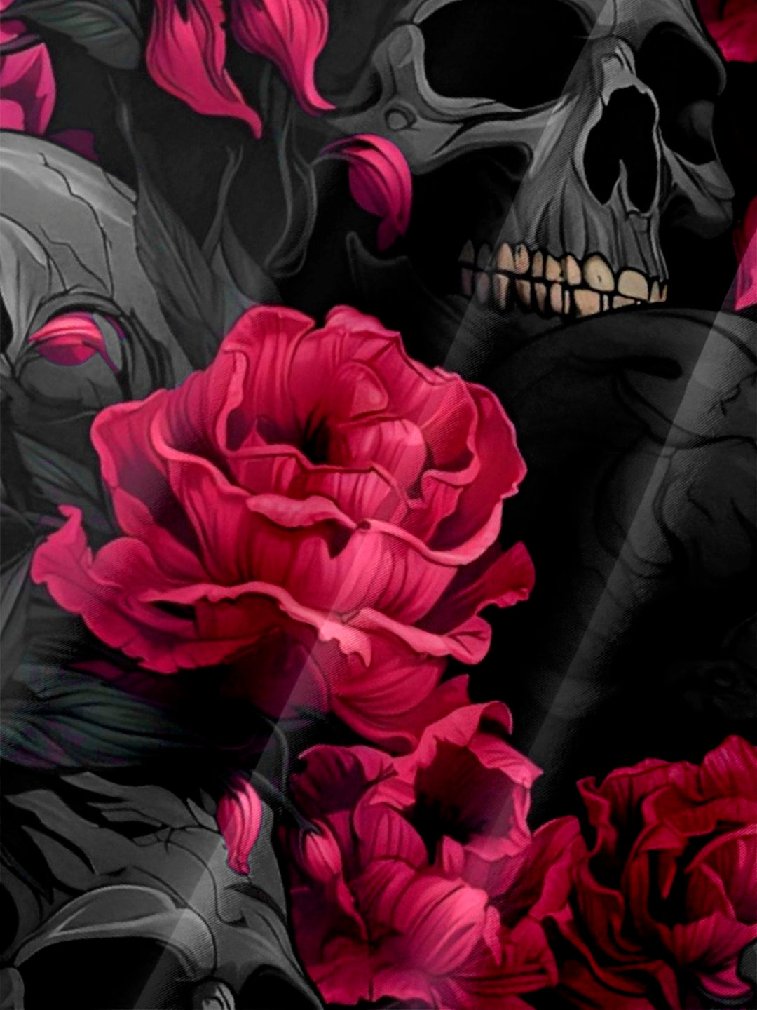 Alohadaddy Retro Halloween Skull Rose Flower 3D Digital Print Men&