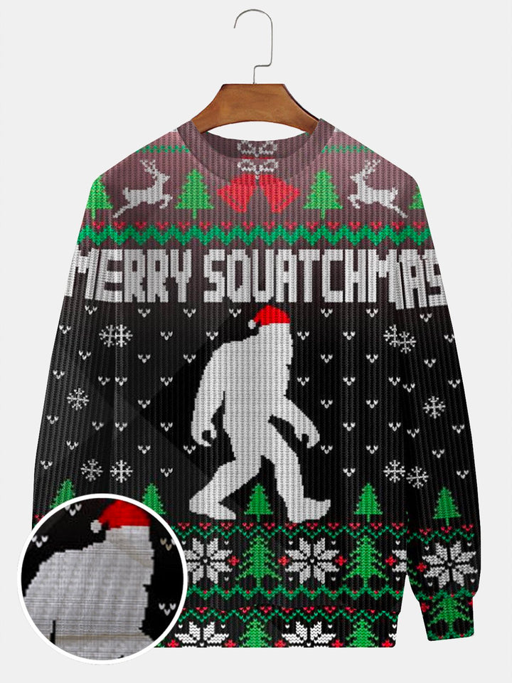 Alohadaddy Christmas Sweater Bigfoot 3D Digital Print Men&