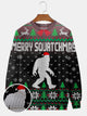 Alohadaddy Christmas Sweater Bigfoot 3D Digital Print Men's Pullover Sweatshirt Big & Tall