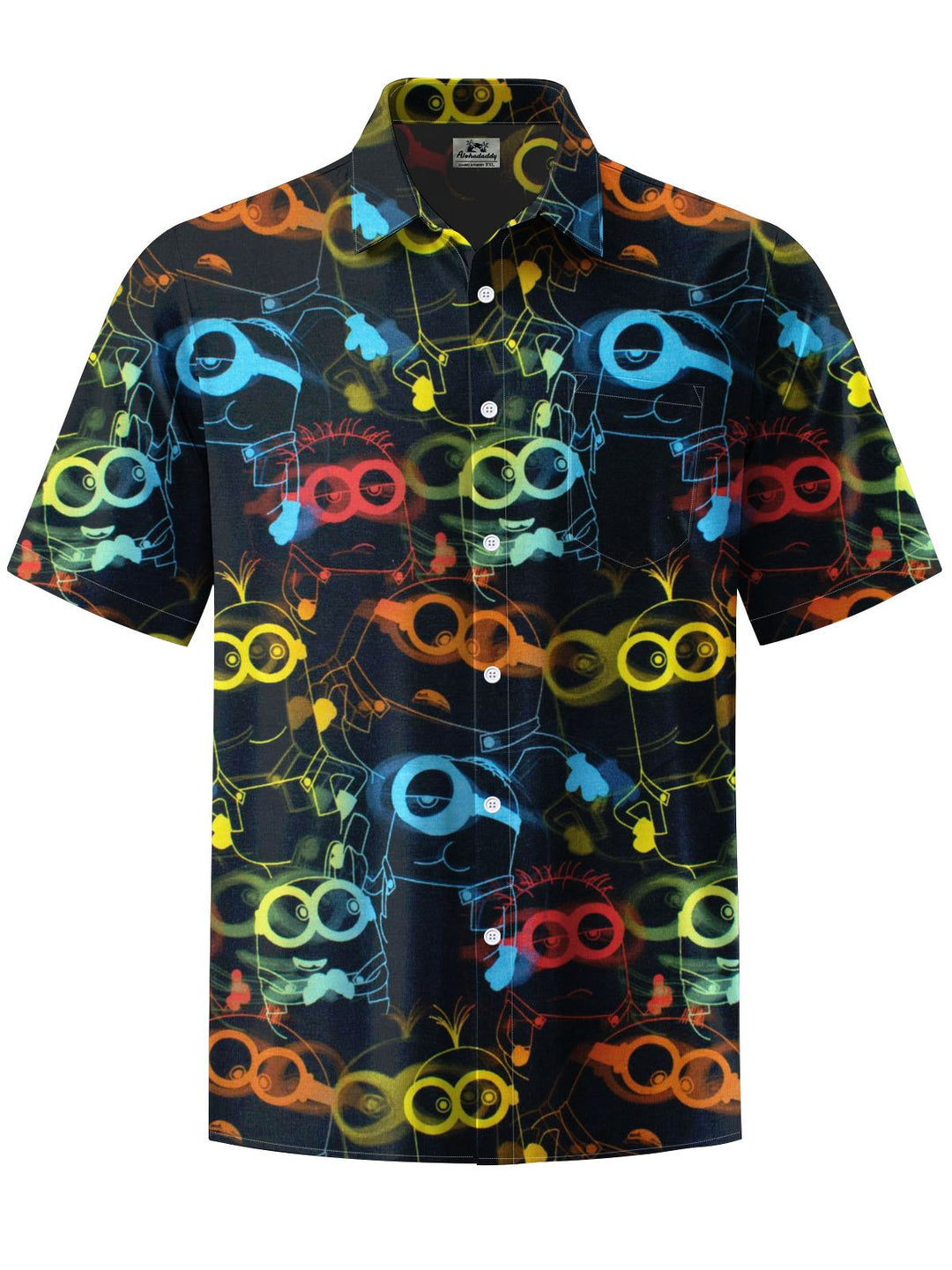 Alohadaddy® Casual Cartoon Print Chest Pocket Men&