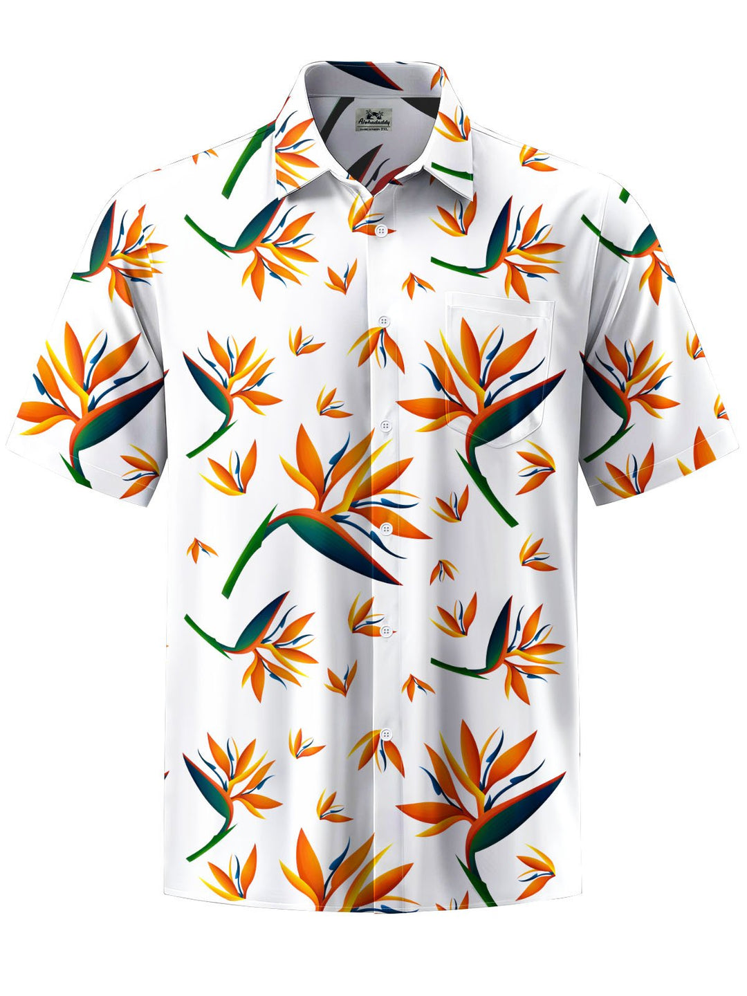 Alohadaddy® Hawaiian Crane Orchid Printed Moisture Wicking Men&