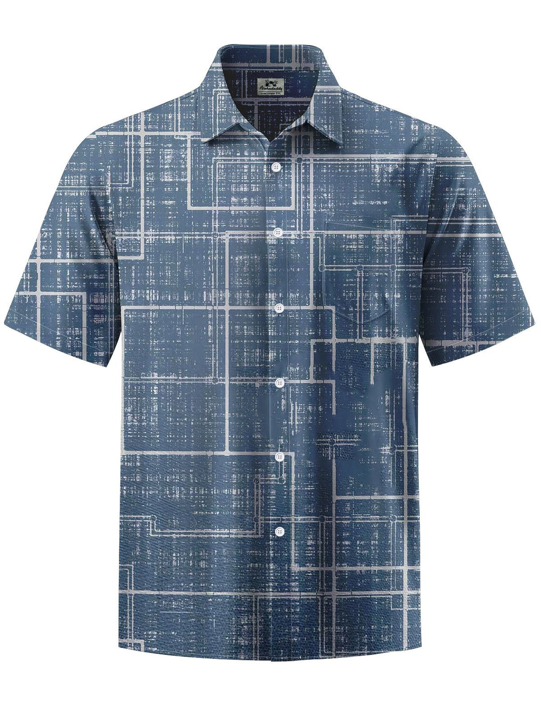 Alohadaddy® Vintage Plaid Print Chest Pocket Men&