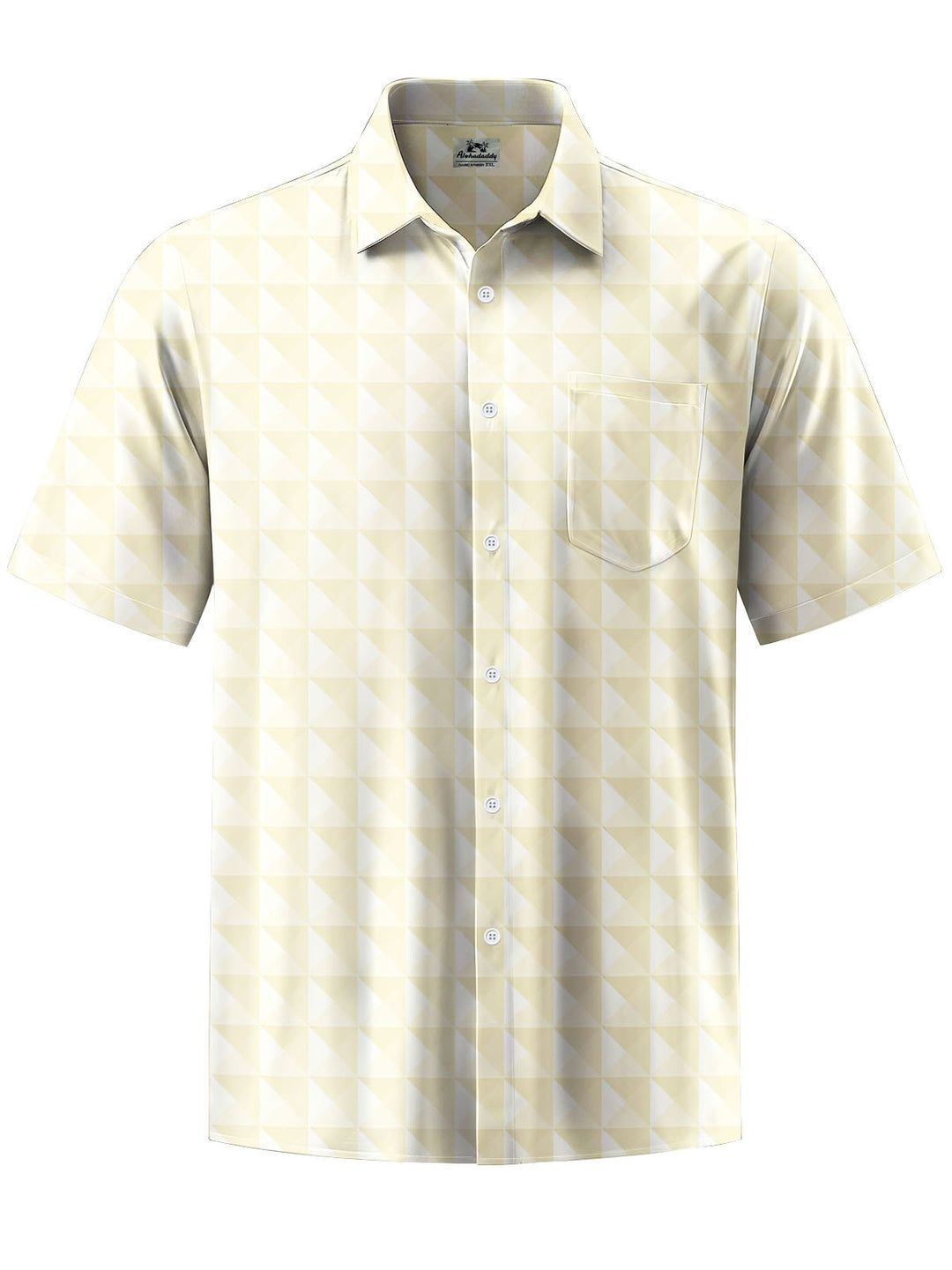 Alohadaddy® Casual Geometric Art Print Chest Pocket Men&