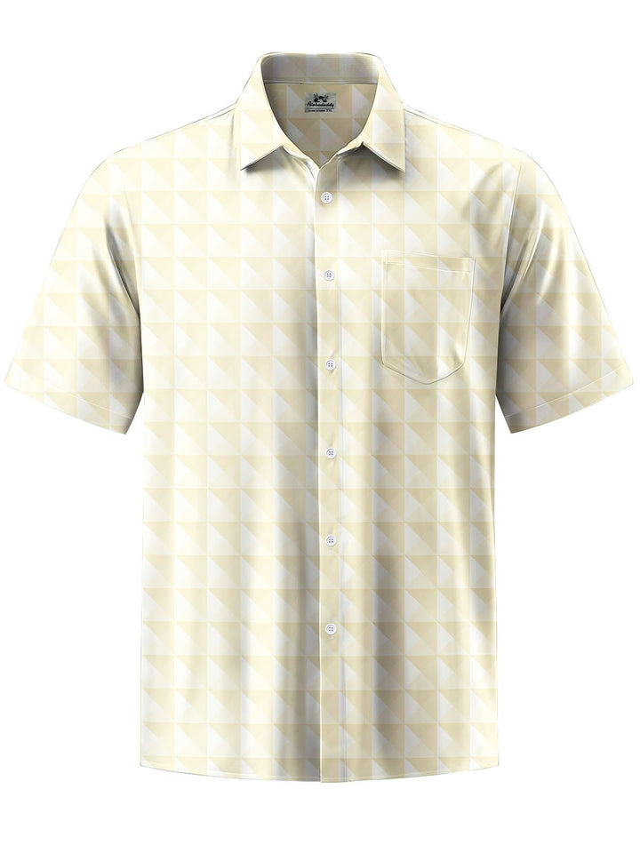 Alohadaddy® Casual Geometric Art Print Chest Pocket Men&