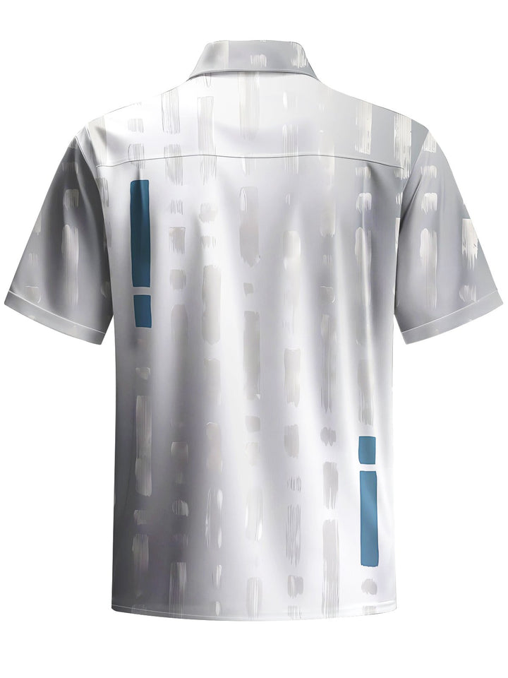 Alohadaddy® Casual Stripe Striped Art Print Chest Pocket Mens Short Sleeve Shirt Big &amp; Tall