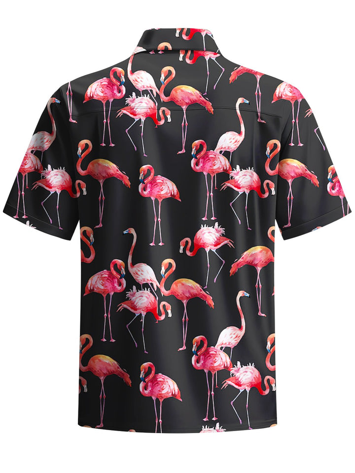 Alohadaddy® Hawaiian Flamingo Art Print Chest Pocket Men&