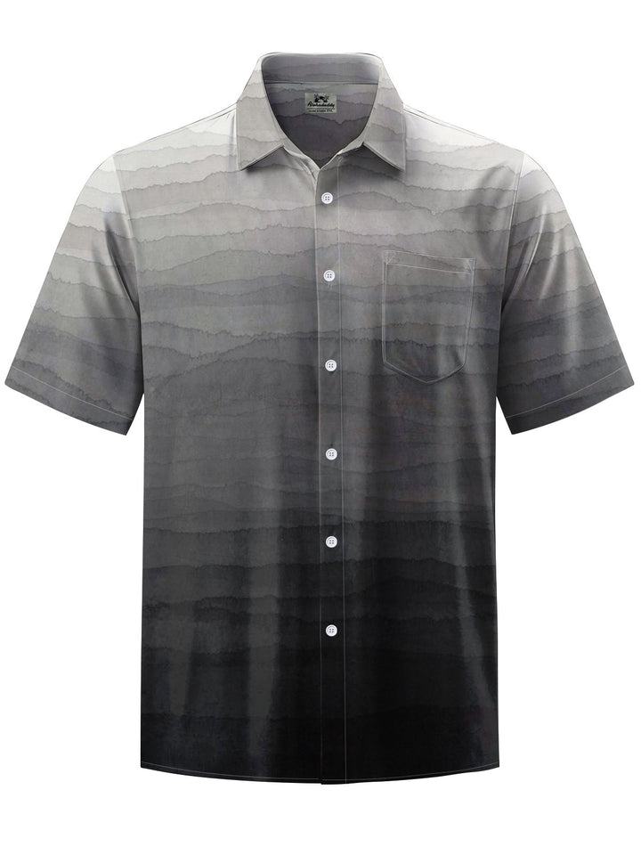 Alohadaddy® Casual Ombre Printed Artwork Chest Pocket Stretch Men&