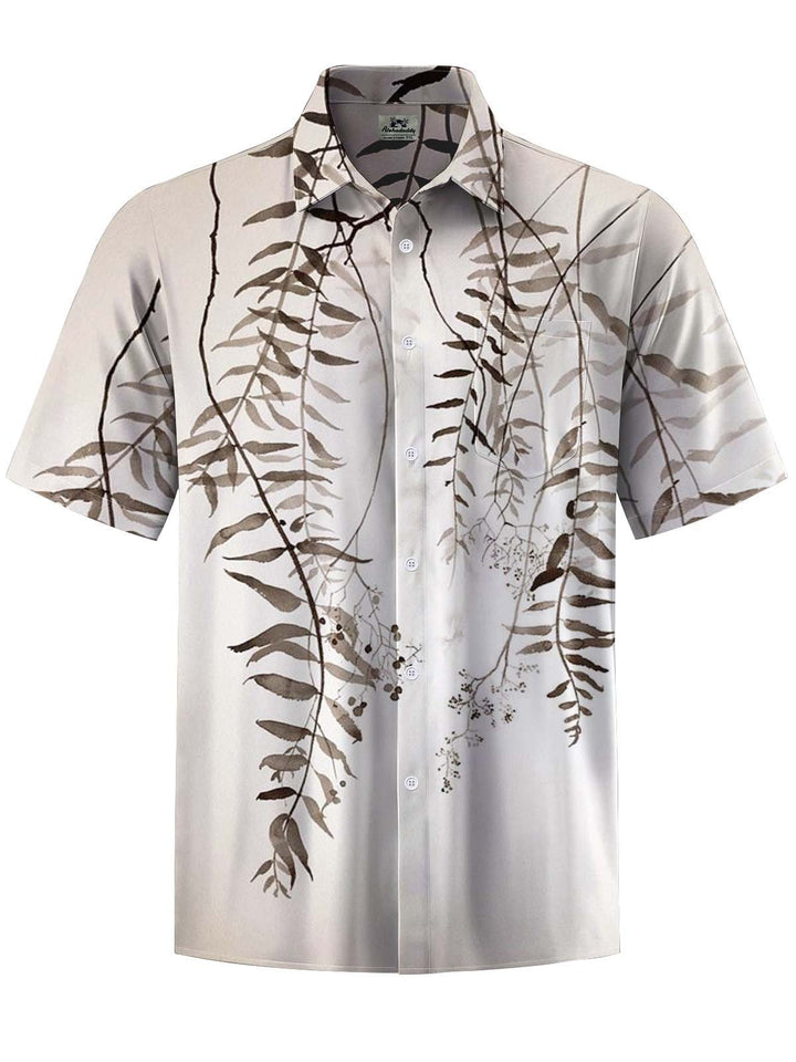 Alohadaddy® Casual Leaf Print Art Pocket Elastic Men&