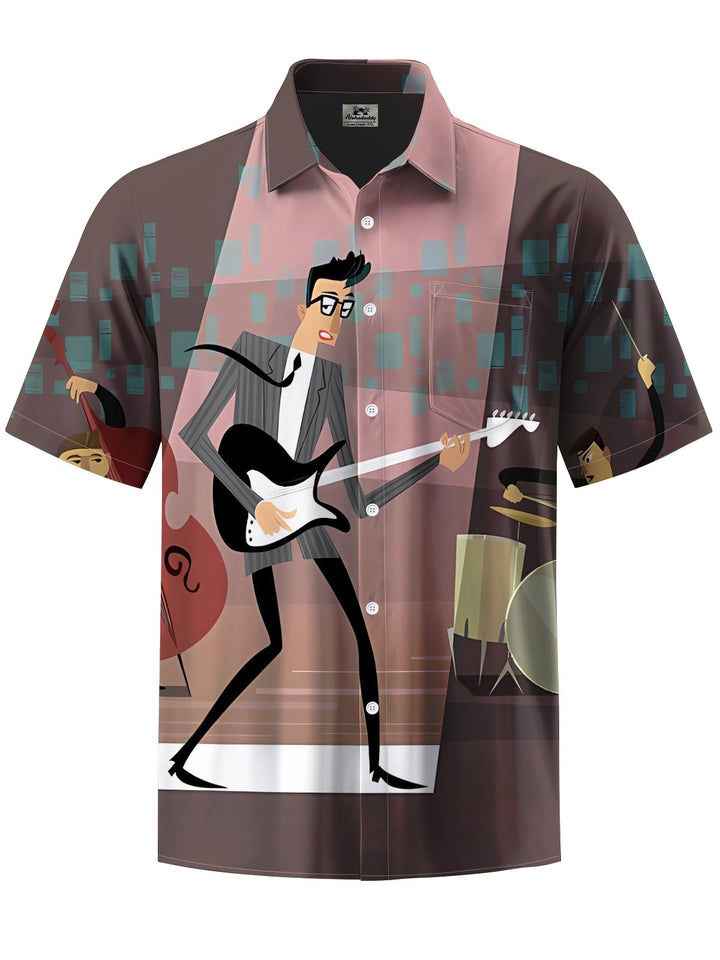 Alohadaddy® Retro 1950s Atomic Age Geometric Performance Print Men&