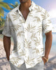 Alohadaddy® Hawaiian Leaf Print Art Button Cardigan with Pockets Men's Short-Sleeve Shirt Big & Tall