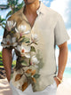 Alohadaddy Casual Collection Hawaii Flowers Everyday Cool Print Art Pocket Cardigan Buttons Polyester Stretch Short Sleeve Shirt