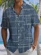Alohadaddy® Vintage Plaid Print Chest Pocket Men's Short Sleeve Shirt Big & Tall