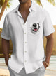 Alohadaddy® Casual Dog Art Print Chest Pocket Men's Short Sleeve Shirt Big & Tall