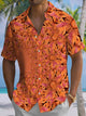 Alohadaddy® Vintage Floral Art Print Chest Pocket Men's Short Sleeve Shirt Big & Tall