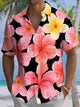 Alohadaddy® Hawaiian Floral Art Print Chest Pocket Men's Short Sleeve Shirt Big & Tall