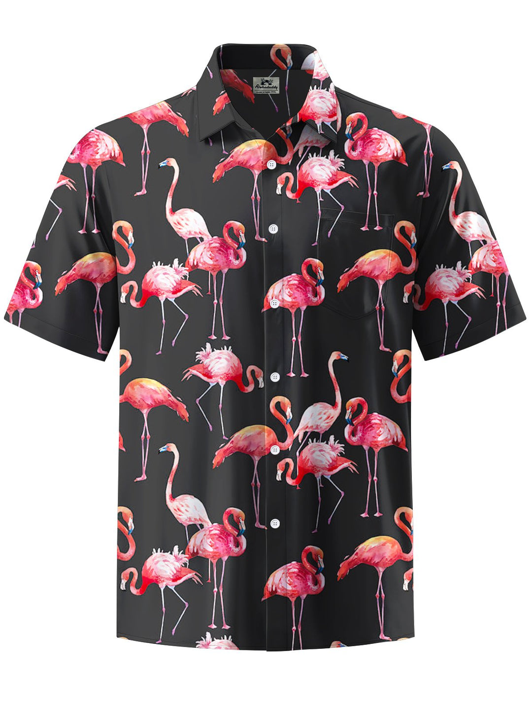 Alohadaddy® Hawaiian Flamingo Art Print Chest Pocket Men&