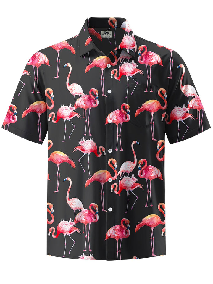 Alohadaddy® Hawaiian Flamingo Art Print Chest Pocket Men&