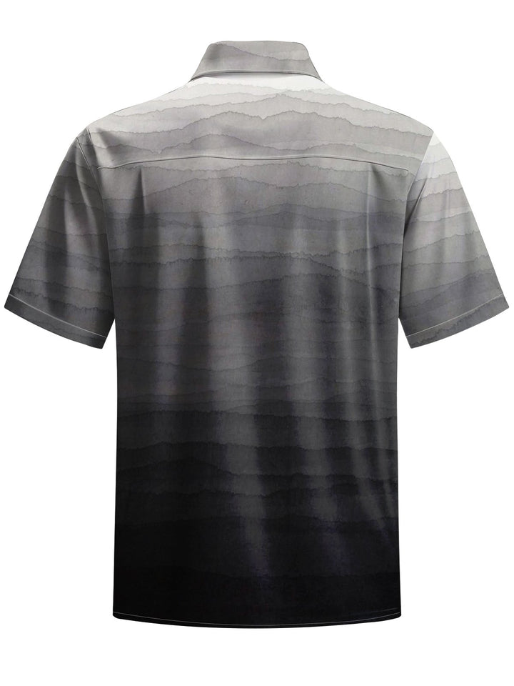 Alohadaddy® Casual Ombre Printed Artwork Chest Pocket Stretch Men&