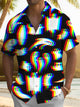 Alohadaddy® Halloween Ghost Art Print Chest Pocket Stretch Men's Short Sleeve Shirt Big & Tall