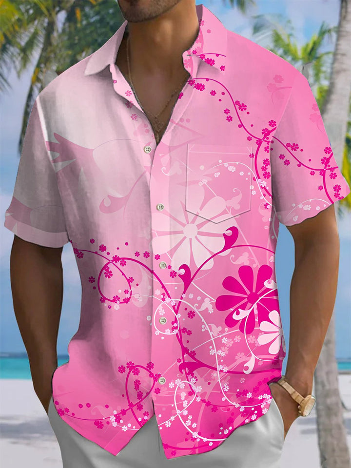 Alohadaddy® Casual Floral Print Art Pocket Stretch Men&