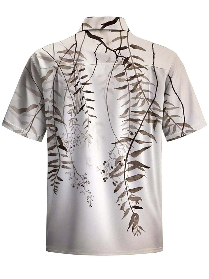 Alohadaddy® Casual Leaf Print Art Pocket Elastic Men&