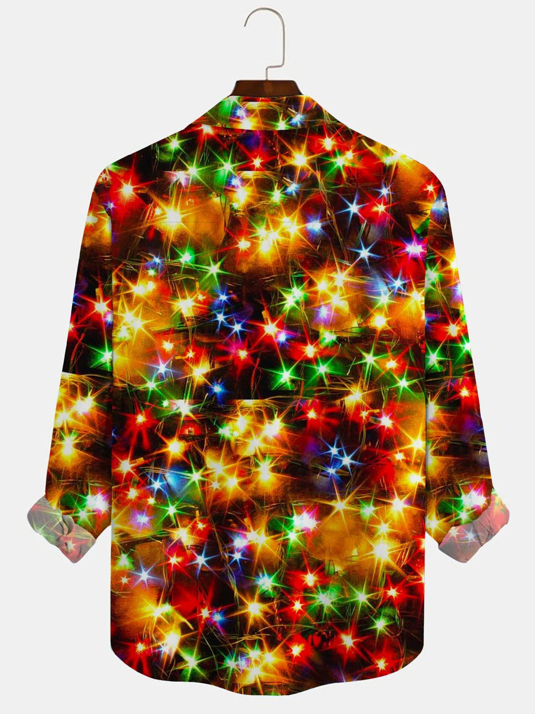 Camisas de manga larga para hombre de neón dorado y navideño de Alohadaddy, camisas elásticas de talla grande con botones para disfraces de teatro