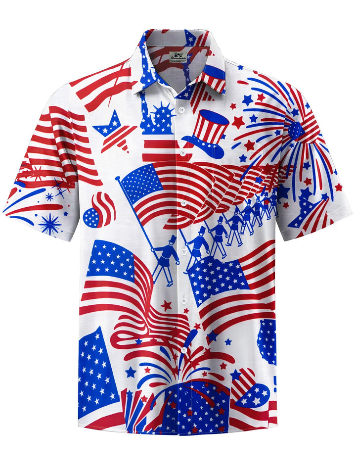 Alohadaddy® Casual American Flag Day Flag Printed Moisture Wicking Men&