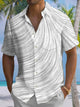 Alohadaddy® Casual Stripe Printed Chest Pocket Men's Short Sleeve Shirt Big & Tall