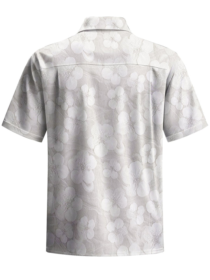 Alohadaddy® Casual Floral Art Print Chest Pocket Men&