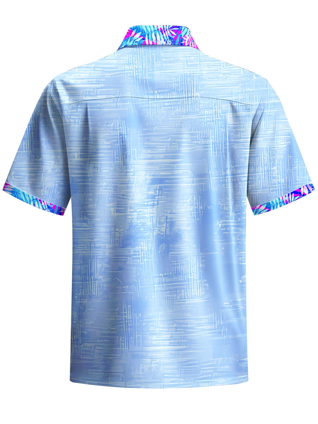 Alohadaddy® Casual Leaves Contrast Color Print Art Chest Pocket Men&