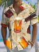 Alohadaddy® Vintage Beer Art Print Moisture Wicking Men's Short Sleeve Shirt Big & Tall