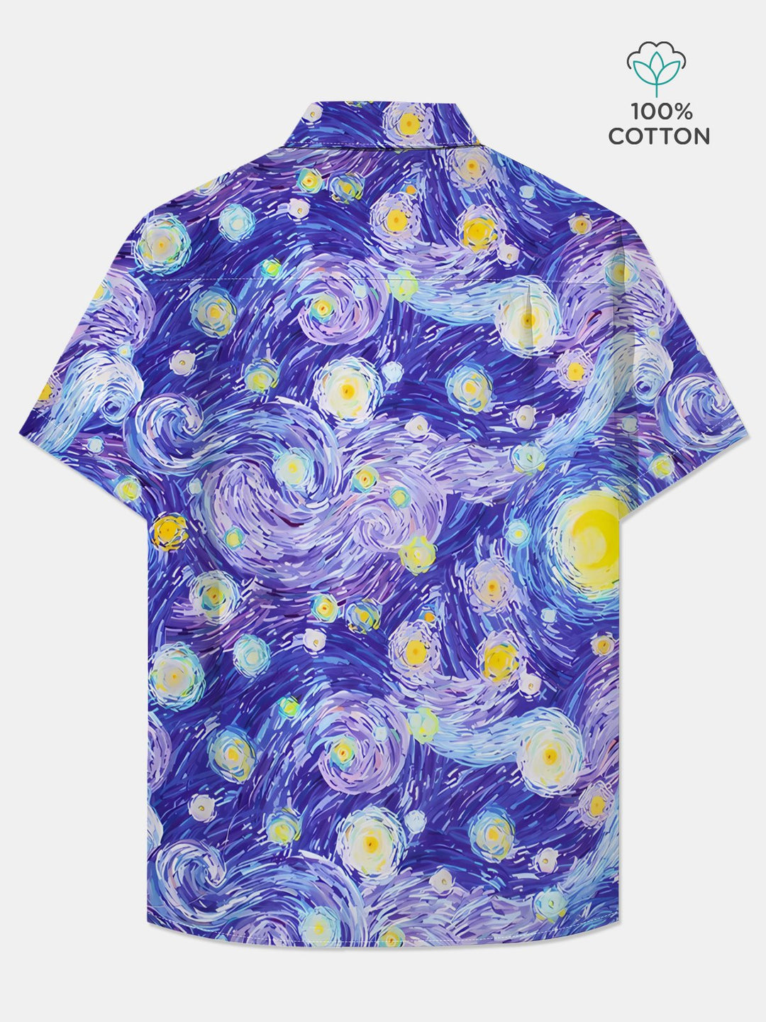 Alohadaddy® Vintage Oil Painting Starry Sky Print Art Chest Pocket Men&