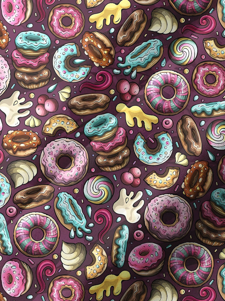 Alohadaddy® Casual Donut Art Print Chest Pocket Men&