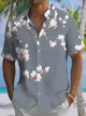 Alohadaddy® Men's Casual Floral Art Print Moisture-Wicking Chest Pocket Short Sleeve Shirt Big & Tall