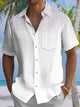 Alohadaddy® Casual Stripe Ombre Art Print Chest Pocket Men's Short Sleeve Shirt Big & Tall