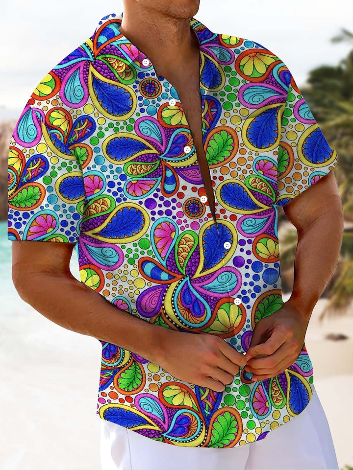 Alohadaddy® Casual Paisley Flower Print Art Pocket Elastic Men&