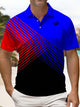 Alohadaddy® Casual Stripe Crocodile Print Art Stretch Men's Short Sleeve Polo Big & Tall