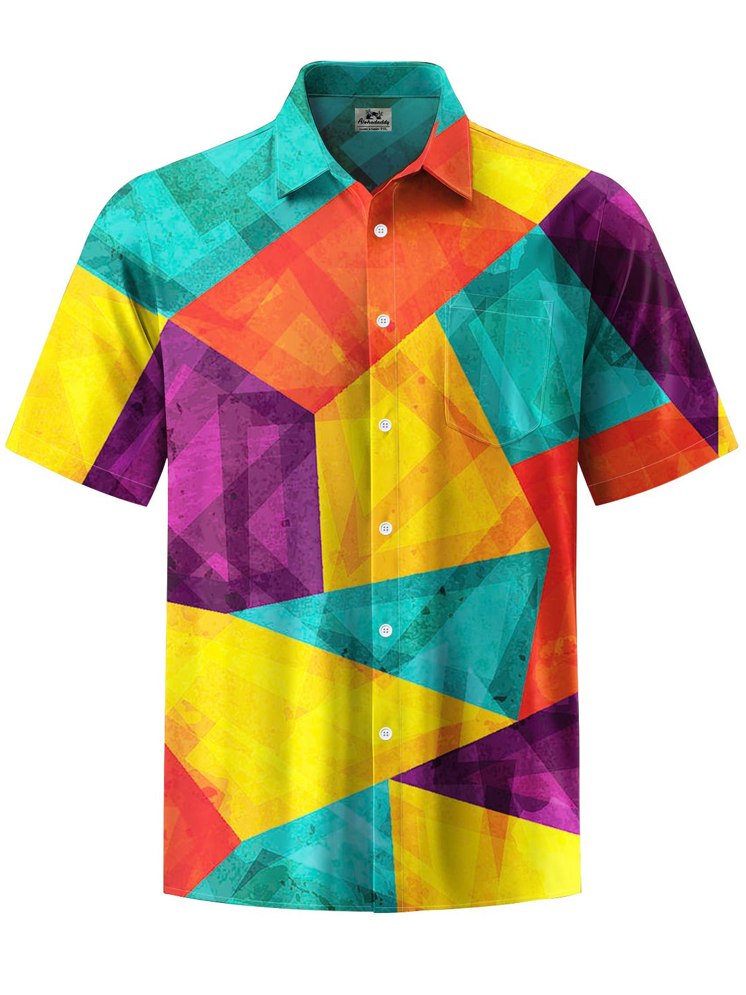 Alohadaddy® Retro Geometric Contrast Art Print Pocket Stretch Men&