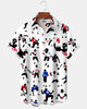 Alohadaddy® Casual Sport Rugby Print Art Button Stretch Pocket Men's Short Sleeve Shirt Big & Tall