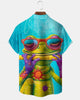 Alohadaddy® Animal Abstract Print Art Button Pocket Cardigan Men's Short Sleeve Shirt & Tall