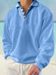 Alohadaddy Men's Plaid Stitching Lapel Long Sleeve Sweatshirt