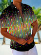 Alohadaddy Retro Gradient Art Abstract 3D Digital Print Men's Button Pocket Short Sleeve Shirt Big & Tall
