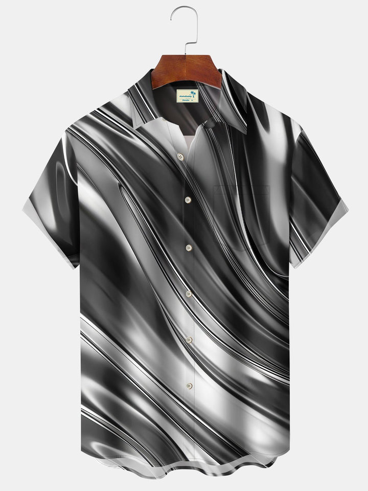 Alohadaddy Retro 60s Gradient Line Geometric Men’s Shirt