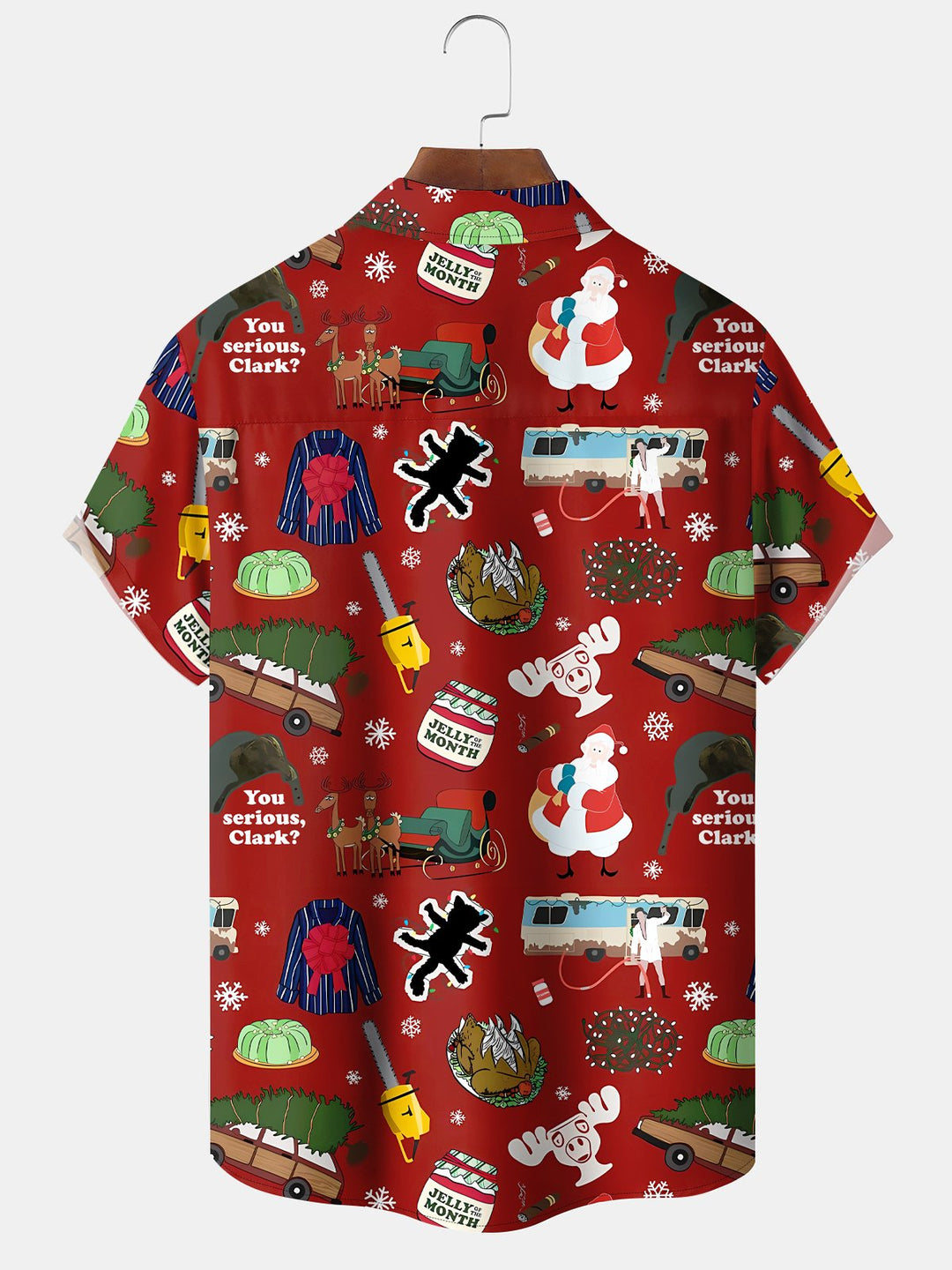 Alohadaddy Christmas Button Pocket Casual Short Sleeve Shirt