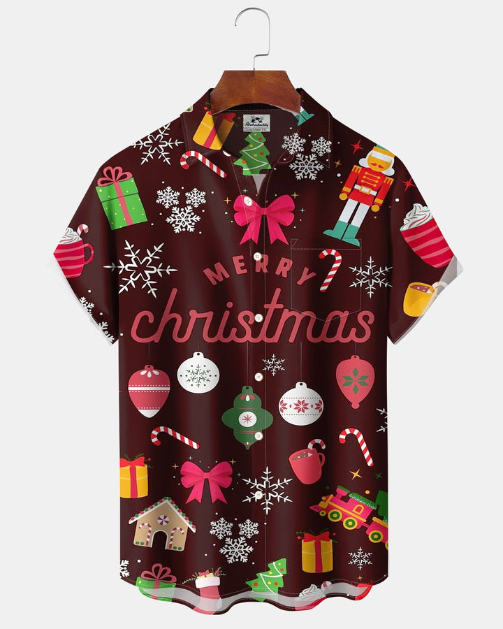 Alohadaddy® Holiday Christmas Tree Candy House Print Men&