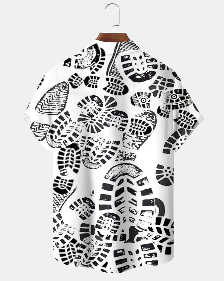 Alohadaddy® Casual Abstract Footprint Print Men&