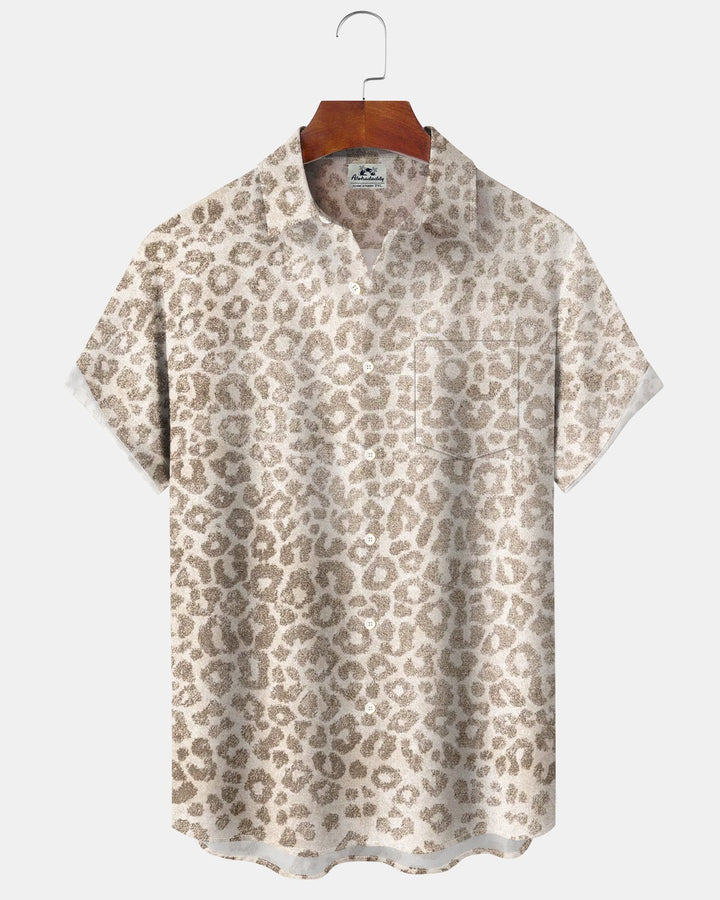 Alohadaddy® Casual Abstract Leopard Print Men&