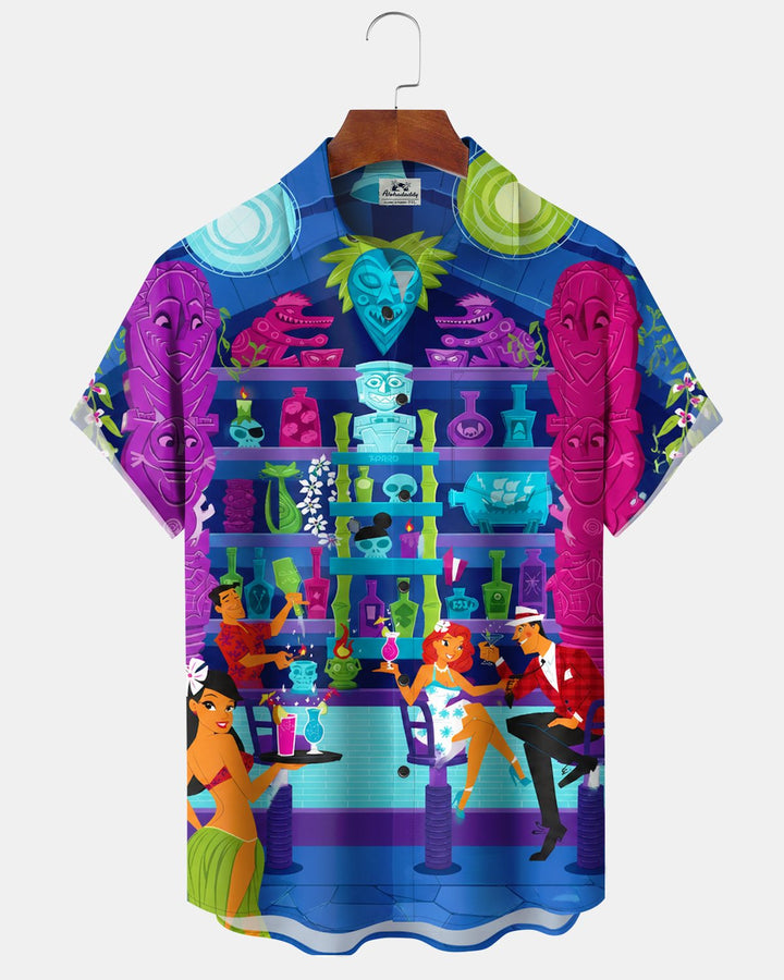 Alohadaddy® Retro Atomic Art Portrait Undersea Print Men&