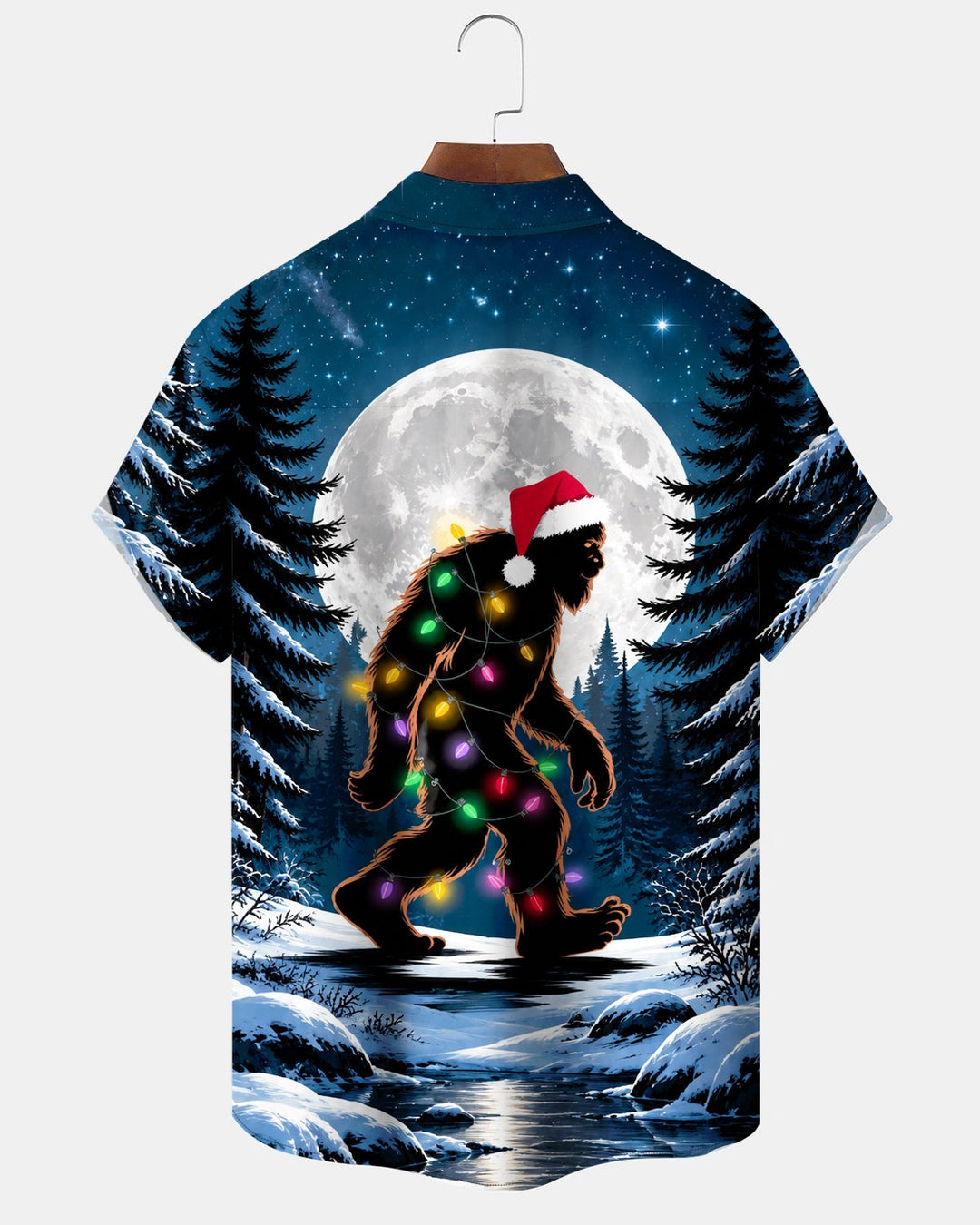 Alohadaddy® Holiday Christmas Orangutan Jungle Santa Hat Light Print Men&